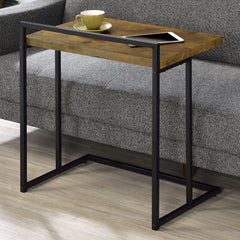 Dani Rectangular C-Shaped Sofa Side Table Rustic Nutmeg