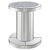Best Furniture Outlet - Coaster - Dorielle Round Mirrored Acrylic Crystal Side Table Silver - 936125