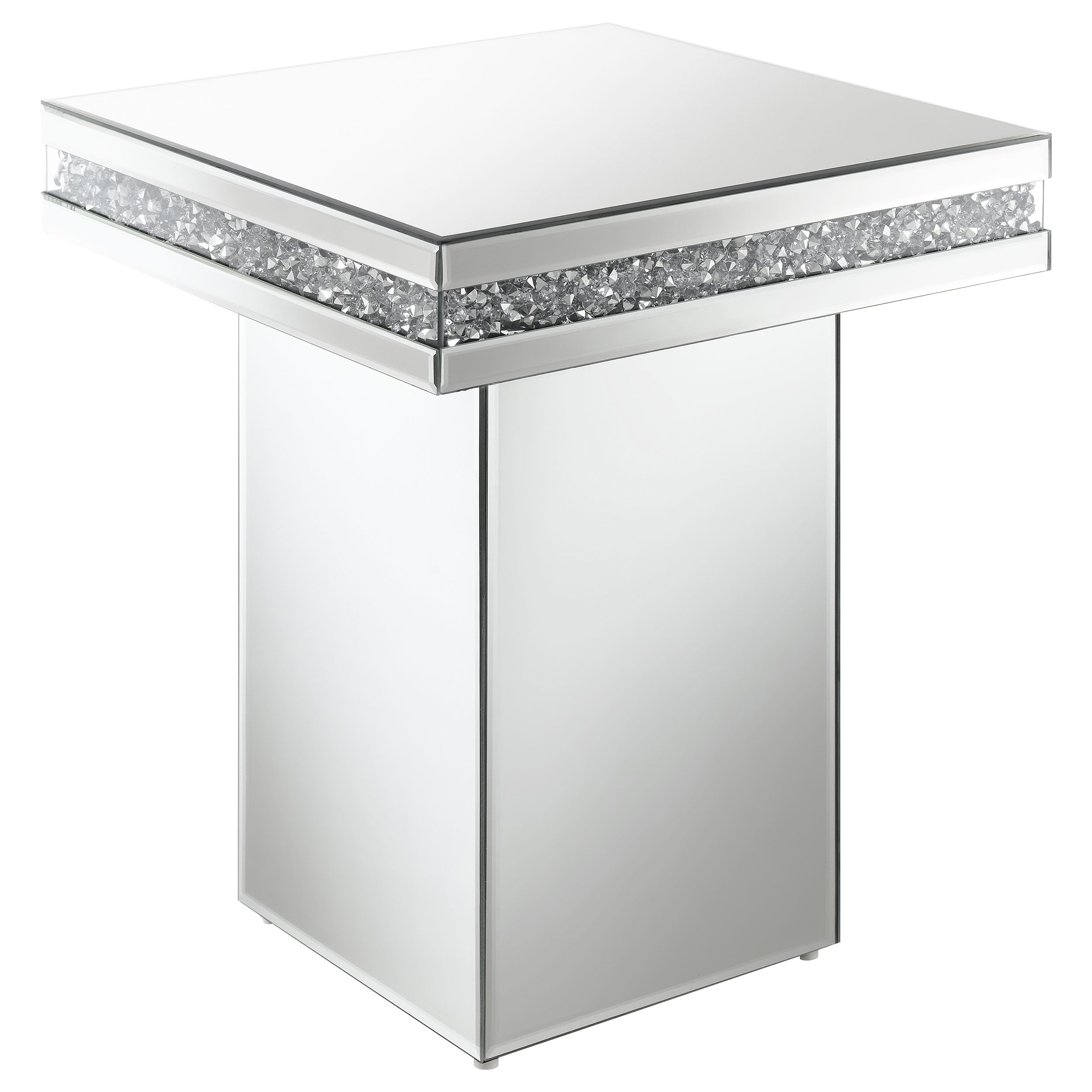 Best Furniture Outlet - Coaster - Elora Square Mirrored Accent Side Table Silver - 936137