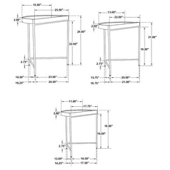 Tristen 3-Piece Demilune Nesting Table Brown and Gold