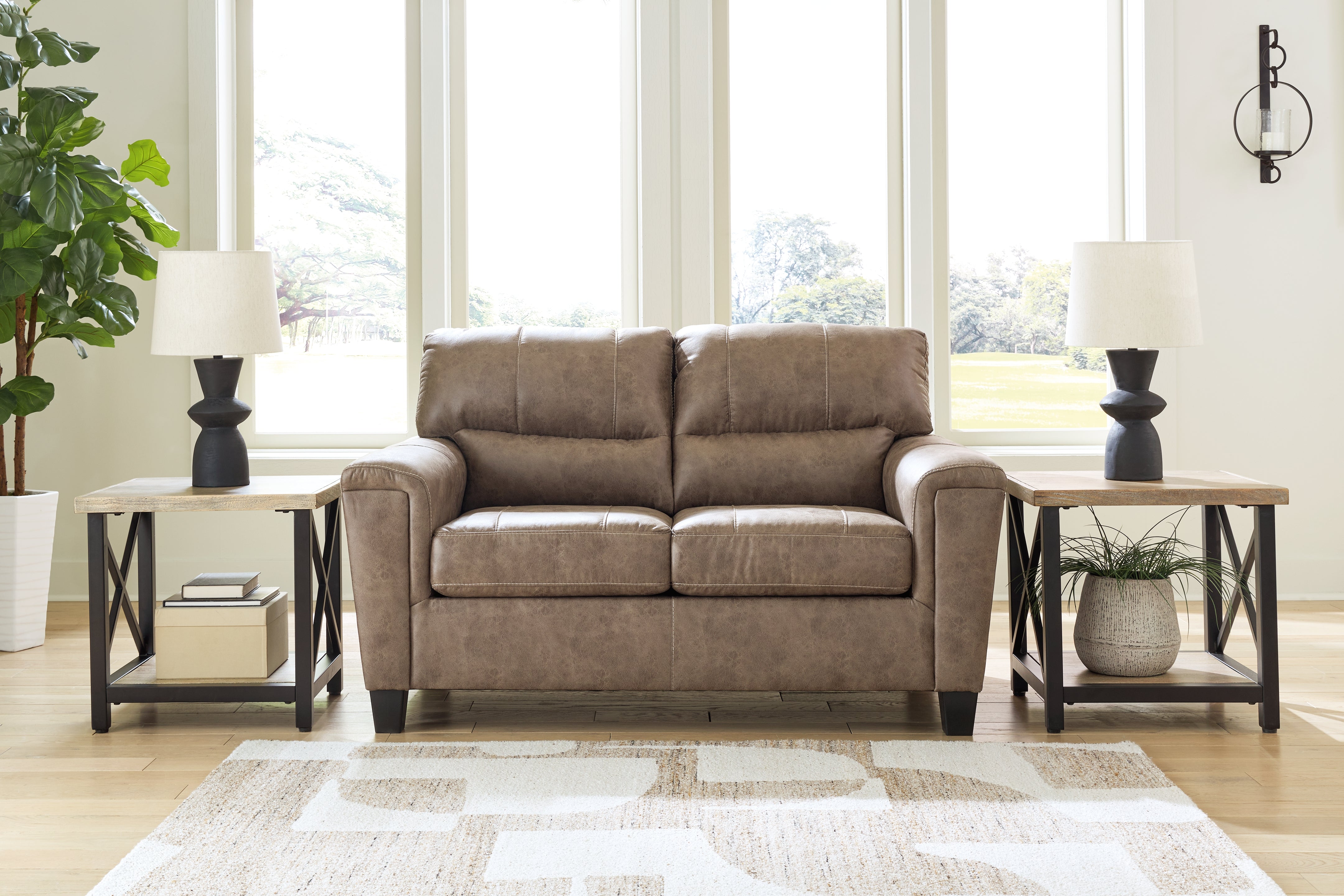 Best Furniture Outlet - Ashley Furniture - Navi Living Room - Loveseat / Fossil - 9400435