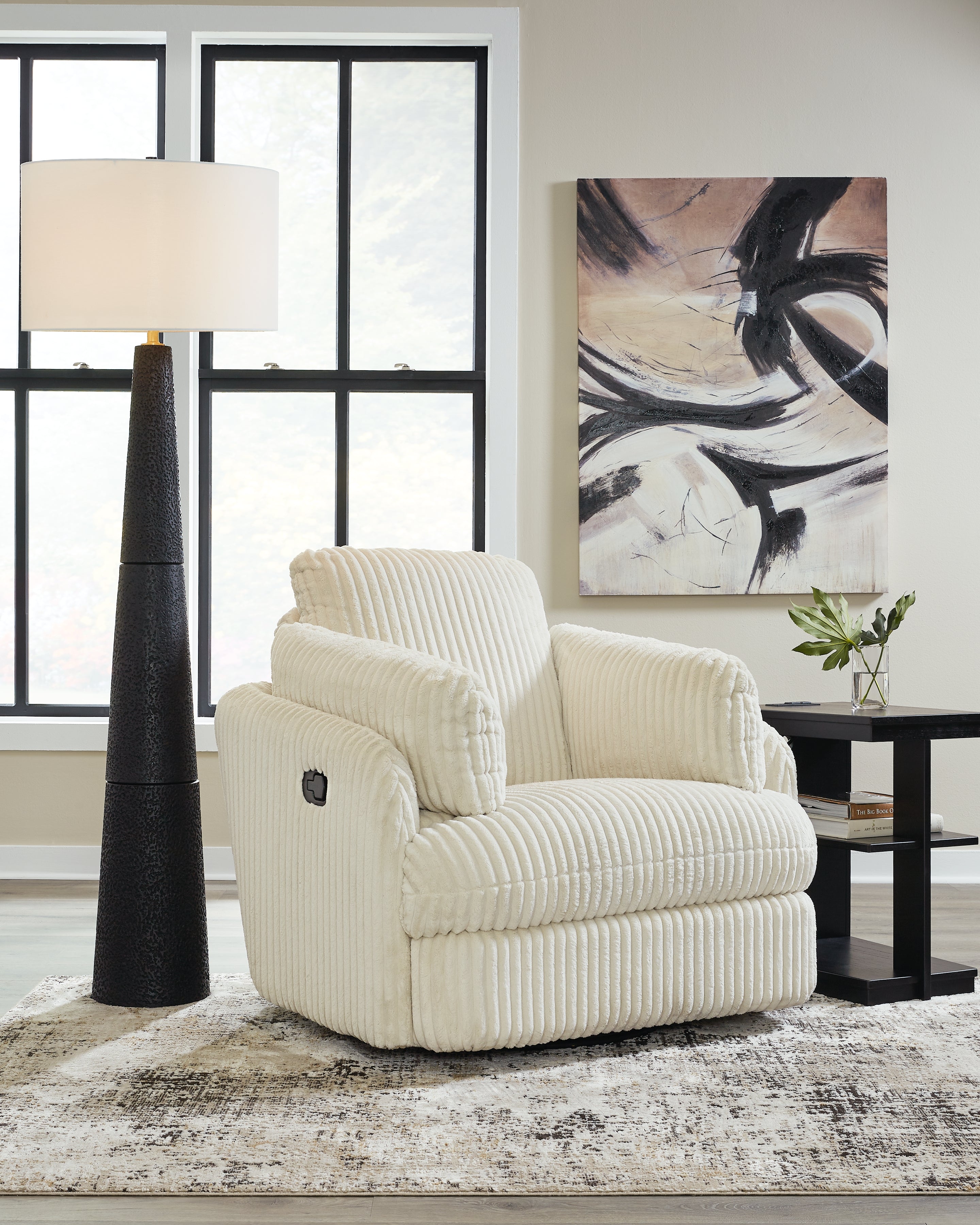 Best Furniture Outlet - Ashley Furniture - Tie-Breaker Living Room - Swivel Glider Recliner / Ivory - 9490261