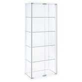 Best Furniture Outlet - Coaster - Delphinium 4-Shelf Clear Glass Curio Display Cabinet White - 950170WHT