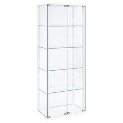 Best Furniture Outlet - Coaster - Delphinium 4-Shelf Clear Glass Curio Display Cabinet White - 950170WHT