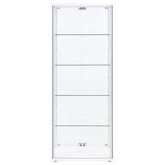 Delphinium 4-Shelf Clear Glass Curio Display Cabinet White