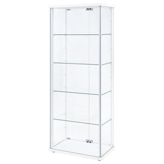 Delphinium 4-Shelf Clear Glass Curio Display Cabinet White