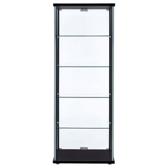 Delphinium 4-Shelf Clear Glass Curio Display Cabinet Black