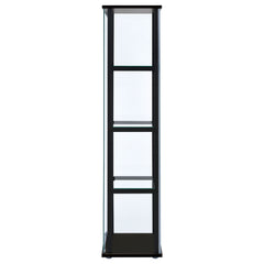 Cyclamen 4-shelf Clear Glass Curio Display Cabinet Black