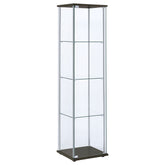 Best Furniture Outlet - Coaster - Bellatrix 4-shelf Clear Glass Curio Cabinet Cappuccino - 950172