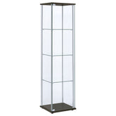 Best Furniture Outlet - Coaster - Bellatrix 3-shelf Clear Glass Curio Cabinet Cappuccino - 950172