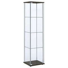 Best Furniture Outlet - Coaster - Bellatrix 3-shelf Clear Glass Curio Cabinet Cappuccino - 950172
