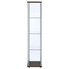 Bellatrix 3-shelf Clear Glass Curio Cabinet Cappuccino