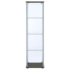 Bellatrix 3-shelf Clear Glass Curio Cabinet Cappuccino