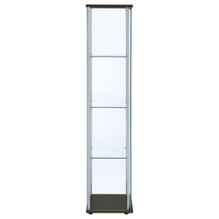 Bellatrix 3-shelf Clear Glass Curio Cabinet Cappuccino