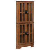 Best Furniture Outlet - Coaster - Coreosis 4-door Wood Corner Curio Cabinet Golden Brown - 950185