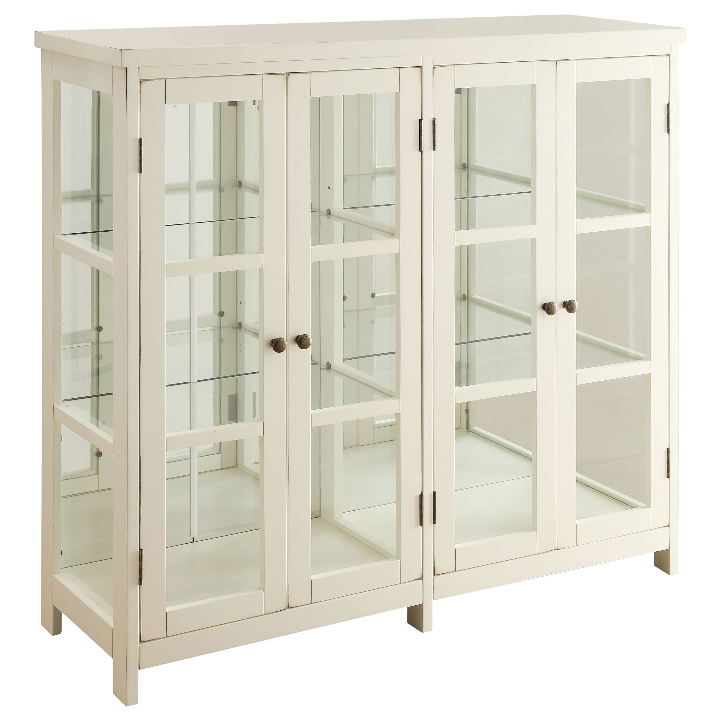 Best Furniture Outlet - Coaster - Sable 4-door Wood Accent Storage Display Cabinet Off White - 950306