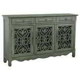 Best Furniture Outlet - Coaster - Madeline 3-drawer Scrollwork Accent Cabinet Antique Green - 950357