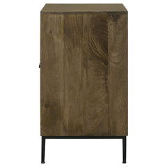 Zaria 2-door Wood Trellis Accent Storage Cabinet Brown