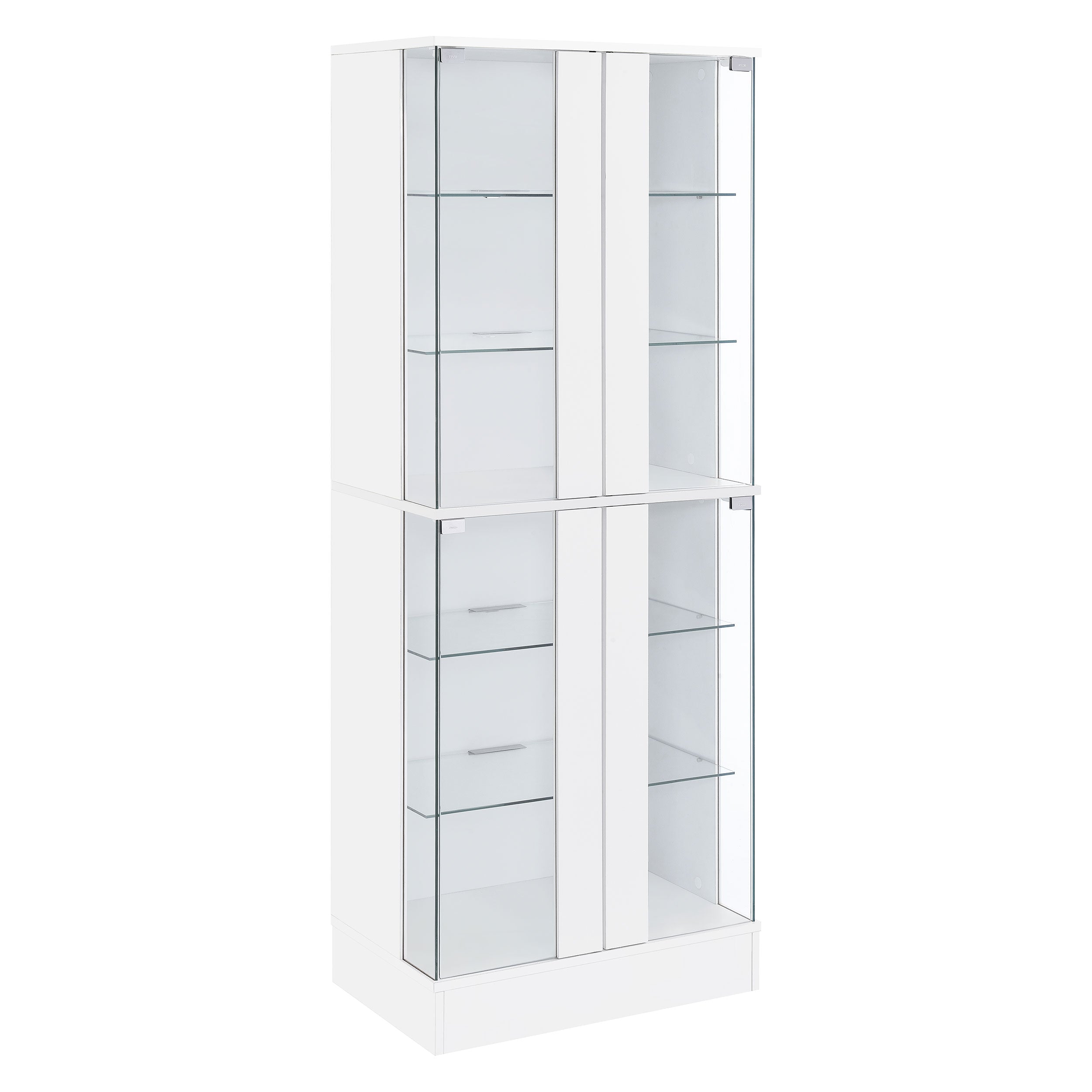 Best Furniture Outlet - Coaster - Cabra 4-door LED Curio Display Cabinet White High Gloss - 950397
