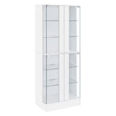 Best Furniture Outlet - Coaster - Cabra 4-door LED Curio Display Cabinet White High Gloss - 950397
