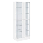 Best Furniture Outlet - Coaster - Cabra 4-door LED Curio Display Cabinet White High Gloss - 950397