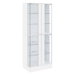 Best Furniture Outlet - Coaster - Cabra 4-door LED Curio Display Cabinet White High Gloss - 950397