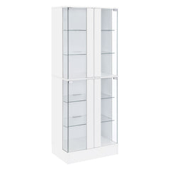 Best Furniture Outlet - Coaster - Cabra 4-door LED Curio Display Cabinet White High Gloss - 950397