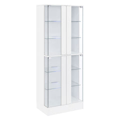 Cabra 4-door LED Curio Display Cabinet White High Gloss