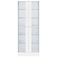 Cabra 4-door LED Curio Display Cabinet White High Gloss