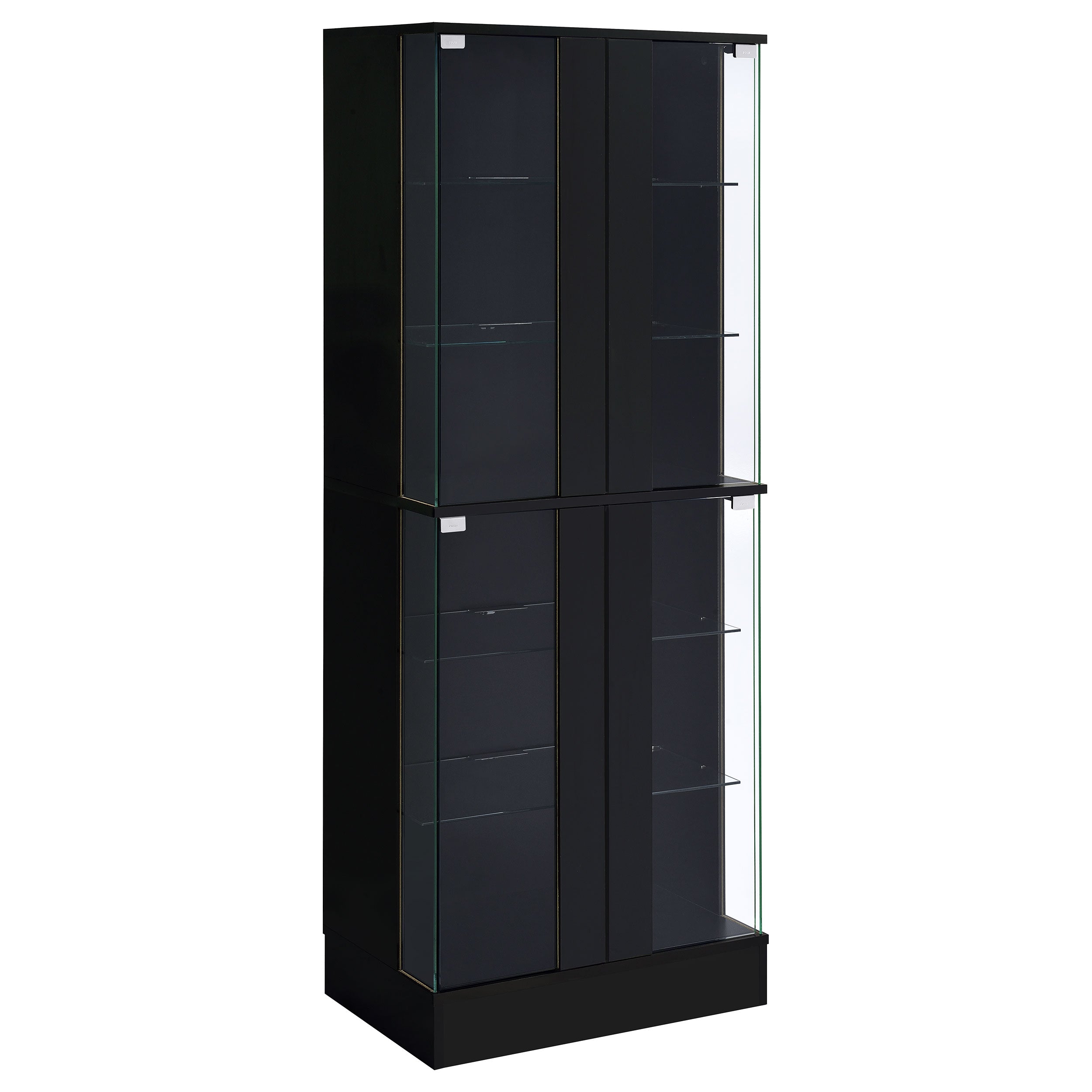 Best Furniture Outlet - Coaster - Cabra 4-door LED Curio Display Cabinet Black High Gloss - 950398