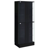 Best Furniture Outlet - Coaster - Cabra 4-door LED Curio Display Cabinet Black High Gloss - 950398