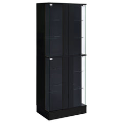 Best Furniture Outlet - Coaster - Cabra 4-door LED Curio Display Cabinet Black High Gloss - 950398