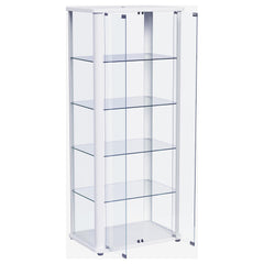 Aero 5-shelf Display Curio Cabinet with LED Lighting White