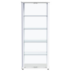 Aero 5-shelf Display Curio Cabinet with LED Lighting White