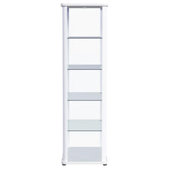 Aero 5-shelf Display Curio Cabinet with LED Lighting White