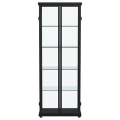 Aero 4-shelf Display Curio Cabinet with LED Lighting Black