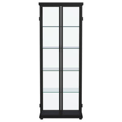 Aero 4-shelf Display Curio Cabinet with LED Lighting Black