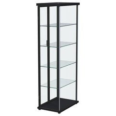 Aero 4-shelf Display Curio Cabinet with LED Lighting Black