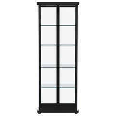 Aero 4-shelf Display Curio Cabinet with LED Lighting Black