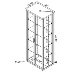 Aero 4-shelf Display Curio Cabinet with LED Lighting Black