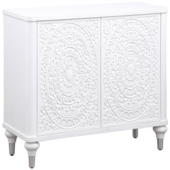 Best Furniture Outlet - Coaster - Cardella 2-door Mandala Accent Cabinet Distressed White - 950411
