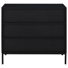 Jess 2-door Arched Fluted Glass Accent Cabinet Black
