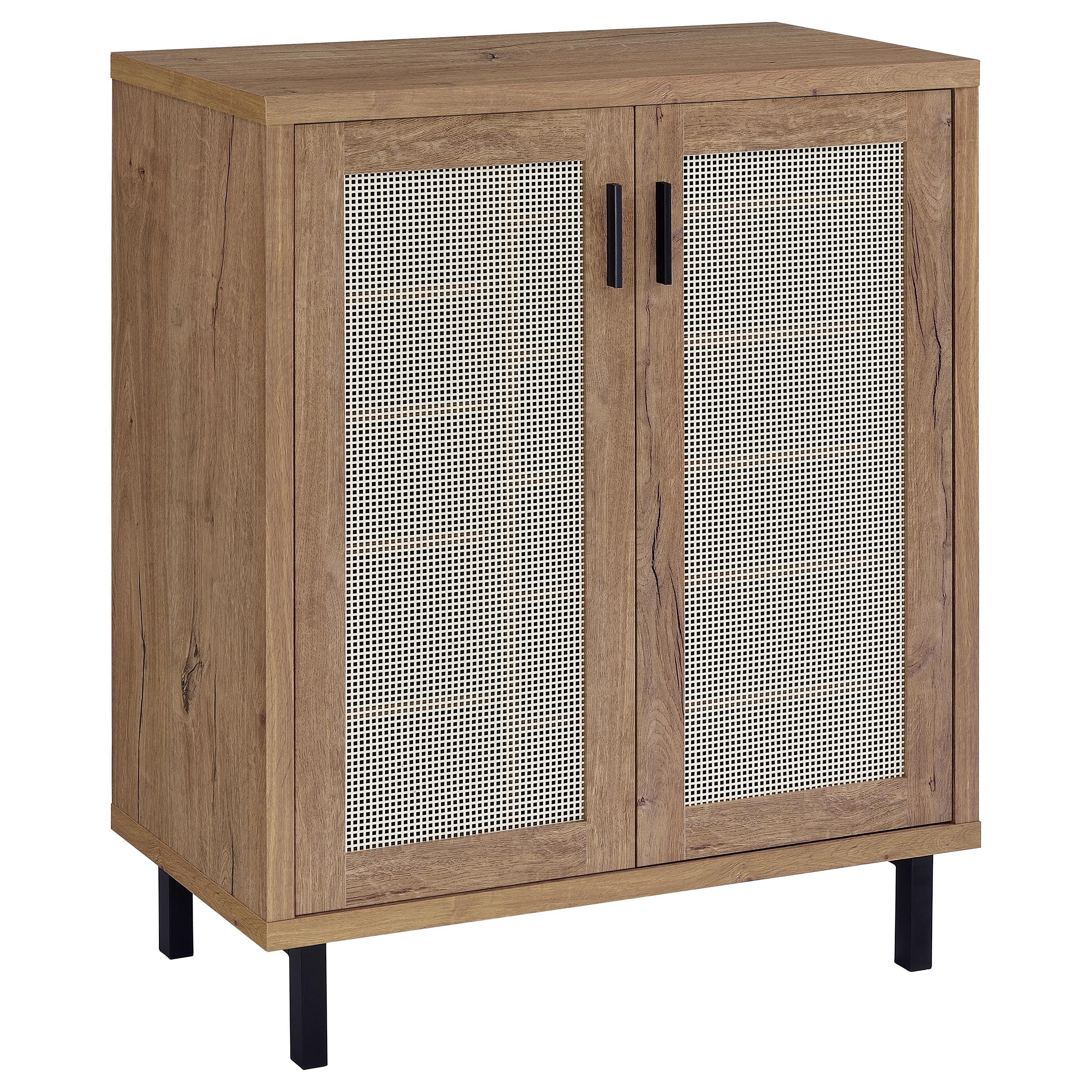 Best Furniture Outlet - Coaster - Teller 2-door Shoe Storage Cabinet Natural Oak - 950421