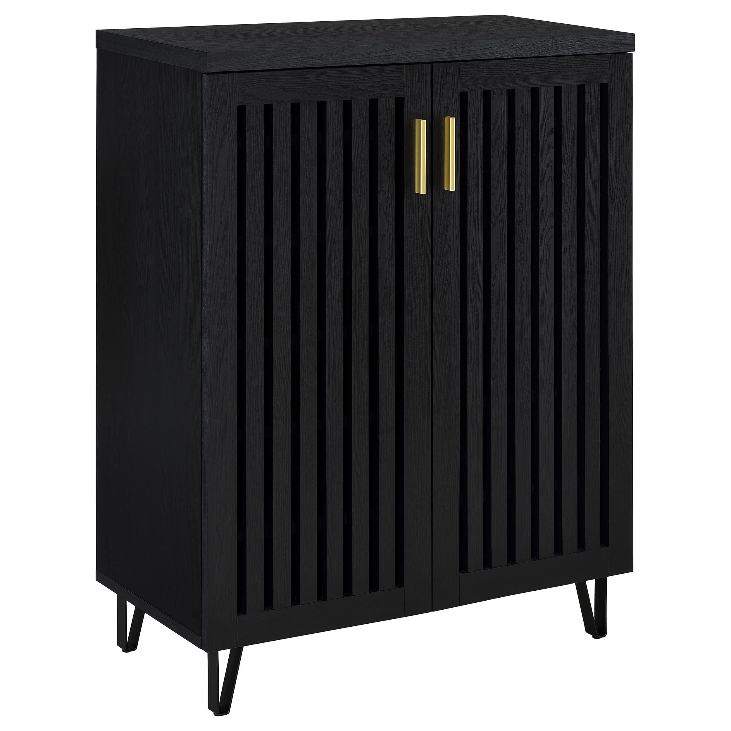 Best Furniture Outlet - Coaster - Brixton 2-door Entryway Shoe Storage Cabinets Black - 950422