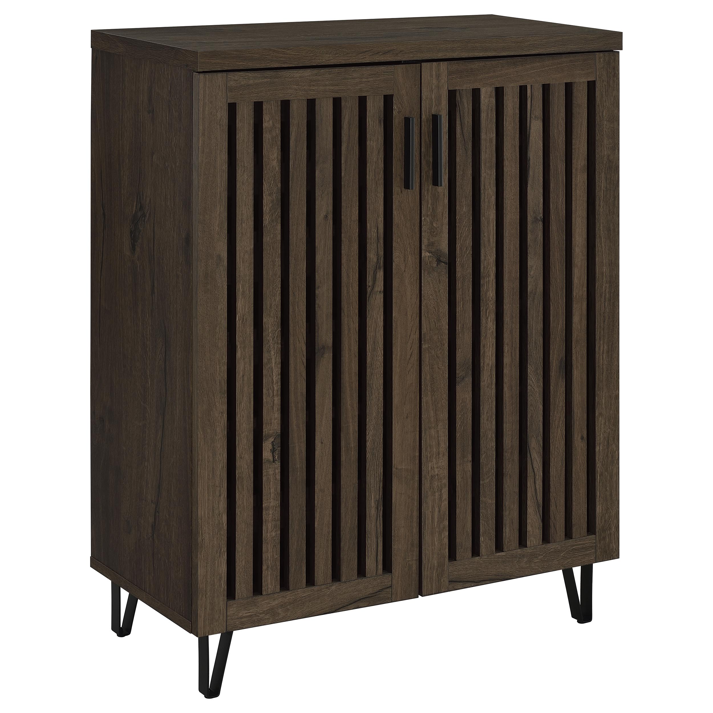 Best Furniture Outlet - Coaster - Brixton 2-door Entryway Shoe Storage Cabinets Smoked Oak - 950423