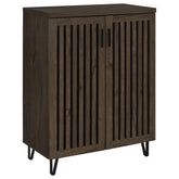 Best Furniture Outlet - Coaster - Brixton 2-door Entryway Shoe Storage Cabinets Smoked Oak - 950423