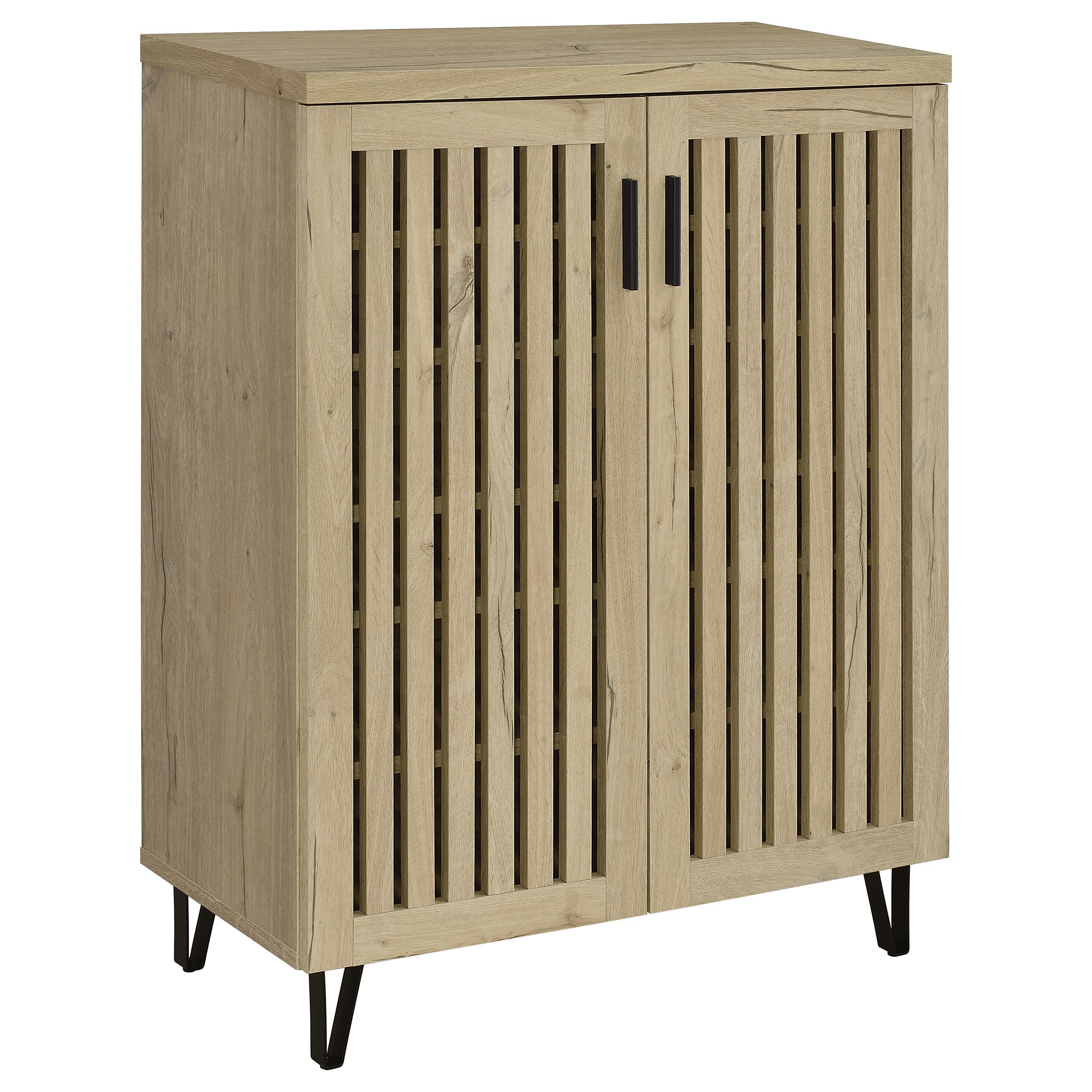 Best Furniture Outlet - Coaster - Brixton 2-door Entryway Shoe Storage Cabinets White Oak - 950424