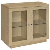 Best Furniture Outlet - Coaster - Tilbury 2-door Glass Front Accent Display Cabinet Light Oak - 950429