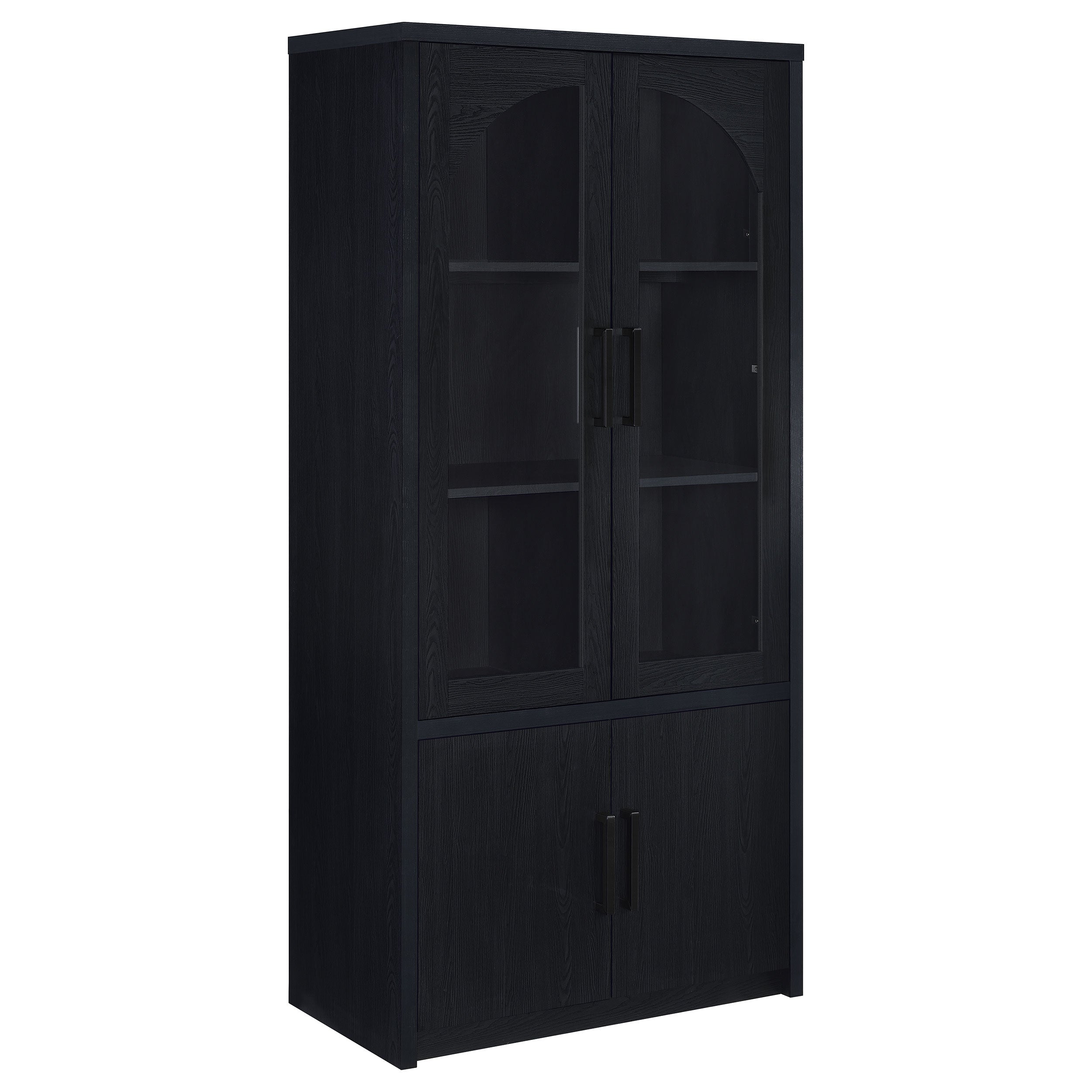 Best Furniture Outlet - Coaster - Riva 4-door Tall Accent Display Cabinet LED Lighting Black - 950432