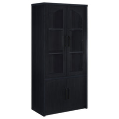 Best Furniture Outlet - Coaster - Riva 4-door Tall Accent Display Cabinet LED Lighting Black - 950432